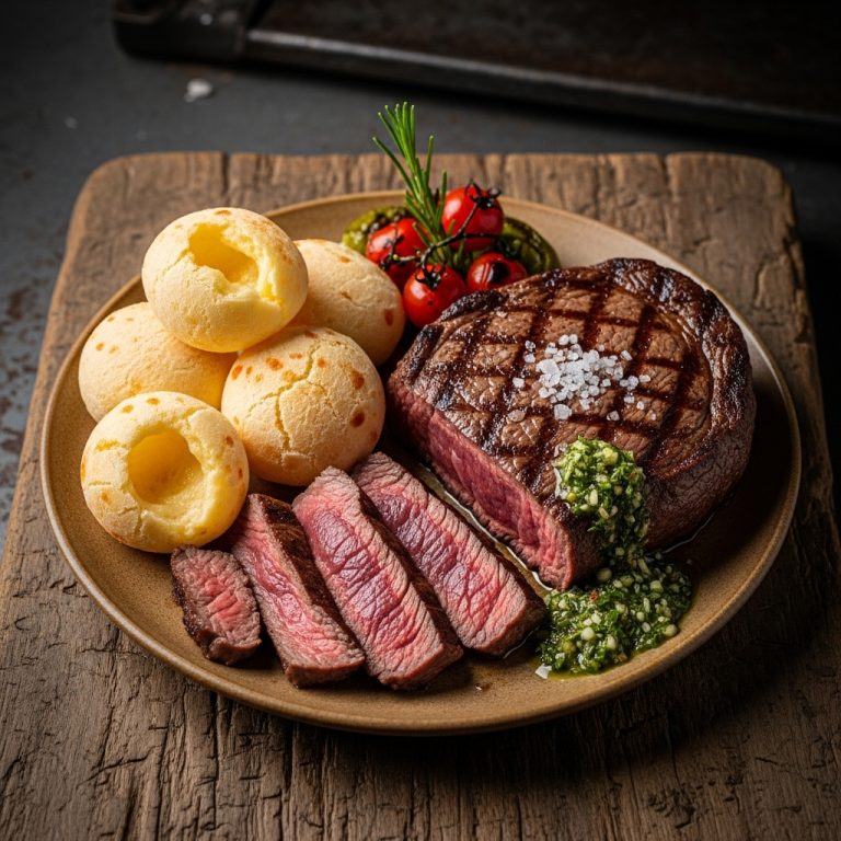 Exquisite Brazilian Gluten-Free Churrasco Steak & Pão de Queijo Feast